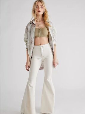 Free People We The Free Just Float On Flare White Jeans